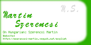 martin szerencsi business card